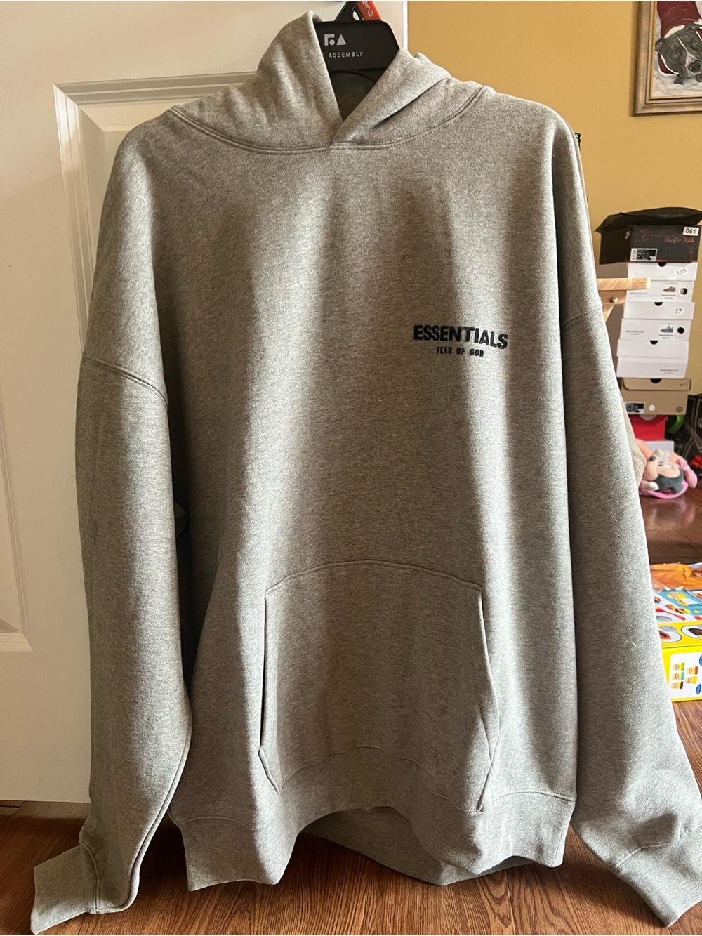 Fear of God Essentials Gray Pullover Hoodie